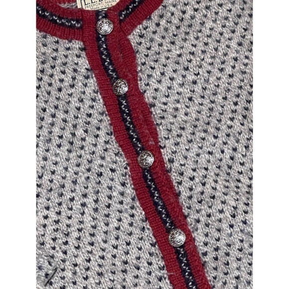 Vintage‎ LL Bean Women's wool Birdseye button up cardigan sweater, USA EUC - Picture 7 of 9